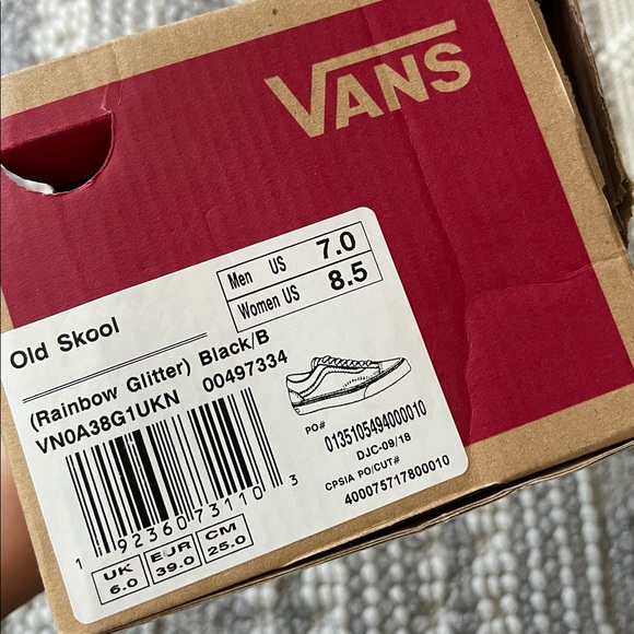 NEW Vans Rainbow Glitter Old Skool Black NWT FREE SHIPPING - Picture 8 of 9